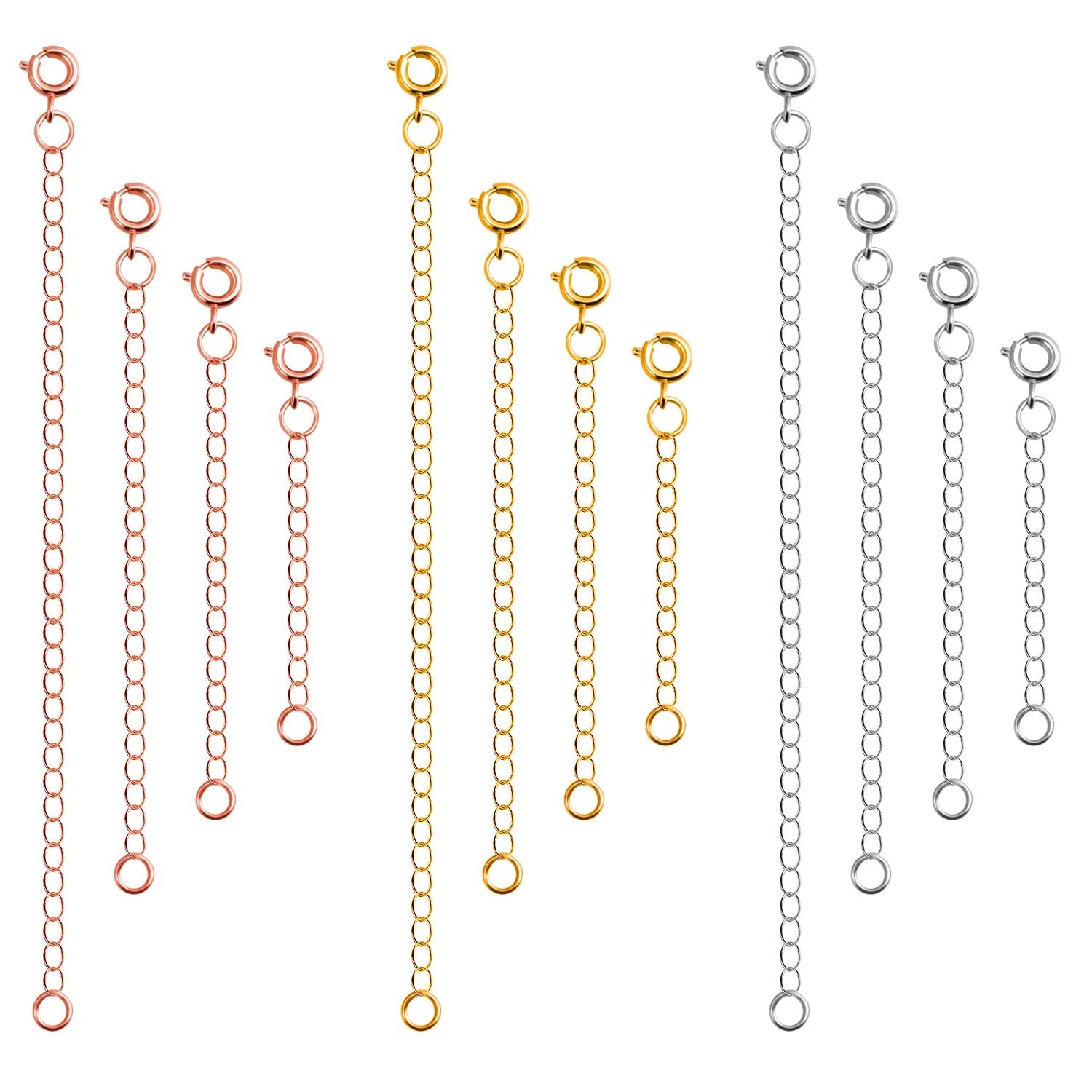 SANNIDHI 12PCS Necklace Extenders Delicate Necklace Extender Chain Set for Women Girl Men Boy-2 SANNIDHI 12PCS Necklace Extenders Delicate Necklace Extender Chain Set for Women Girl Men Boy-2